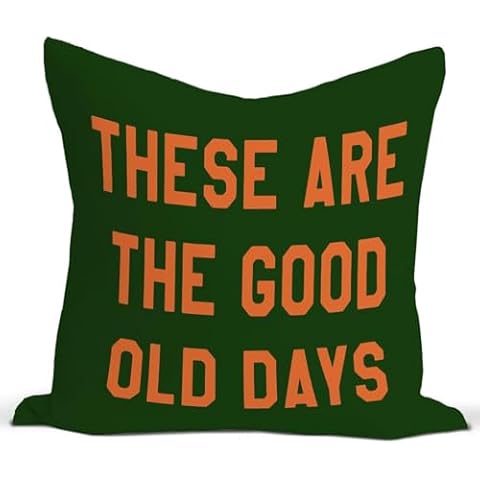Rusenbao These are The Good Old Days Throw Pillow Covers 18×18, Vintage Bed Decorative Pillows Covers, Retro Decor for Couch Home Living Room Cover