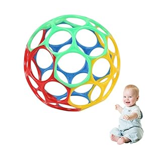HLJS Gripbal voor baby’s, Oball Classic babyspeelgoed, kinderen, grijpbal, sensorisch speelgoed, flexibel en gemakkelijk…