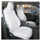 Coprisedili Coprisedili In Pelle Per Tesla Per Model Y 2020-2024, Set Completo Di Coprisedili. Auto Interni(Bianco)