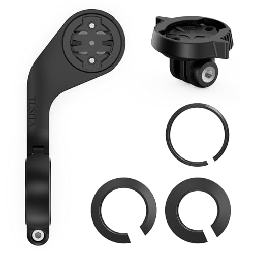 TUSITA Support Avant Affleurant Compatible avec Garmin Edge GPS Ordinateur de Vélo, Quart de Tour à Bride de Friction Adaptateur de Montage Inclus