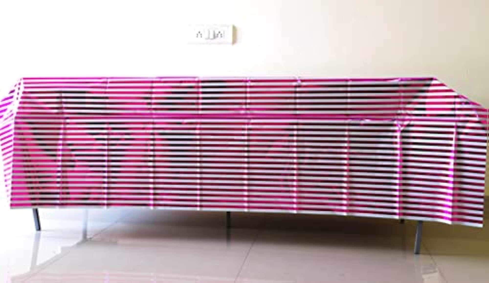 Pink Strip Trendy Table Cover for Kid's Birthday