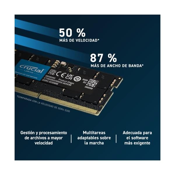Crucial RAM CT16G48C40S5 16GB DDR5 4800MHz CL40 Memoria del Portátil - Image 4