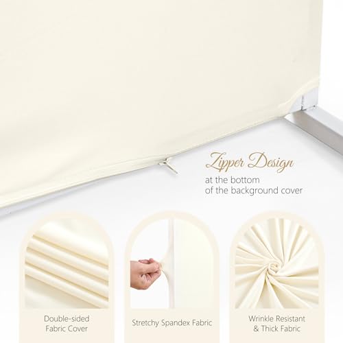 Cobertura beige de spandex para arco de boda 6.6FT miniatura 6