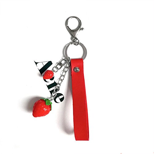 Preisvergleich Produktbild Hacoly Erdbeere Schlüsselring Anhänger Frucht Schlüsselbund taschenanhänger Dekofigur Schlüsselanhänger Mode Schlüsselringen Persönlichkeit Keychain Metall Schlüsselhalter - Rot