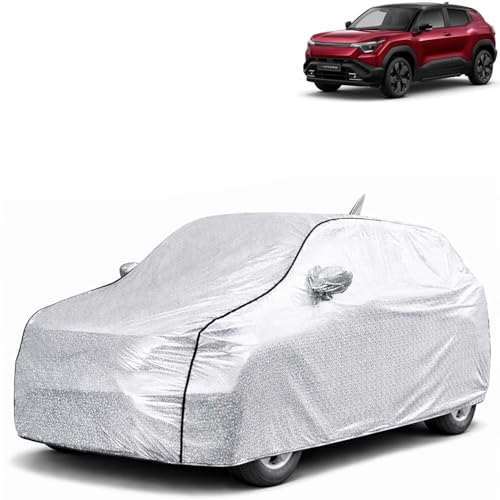Image of KINGSWAY SilverTech 100% Waterproof Car Cover Only with Maruti Suzuki e Vitara (Year 2025 Onwards - All Model) | Mirror and Antenna Pockets | Scratchproof | All Weather Car Body Cover