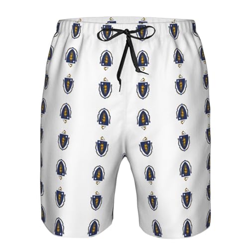 Pantalones cortos de playa de Massachusetts para hombre 3XL blancos de secado rápido 4