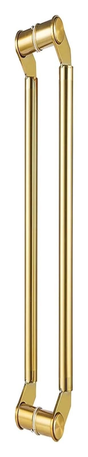 CWCQGH Push Pull Door Handle, Sliding Barn Door Handles, Shower Glass Push Pull Door Handles, Stainless Steel Round Shape Bars Contemporary Entry Door Handle,Gold-60cm(24in)