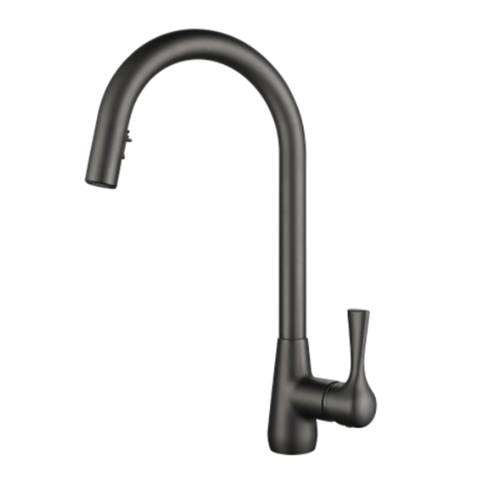 ZYCHSJXA Kitchen Tap with Pull Out Sprayer 2 Modes Spray 360° Swivel Mixer Taps 1 Hole,Grey