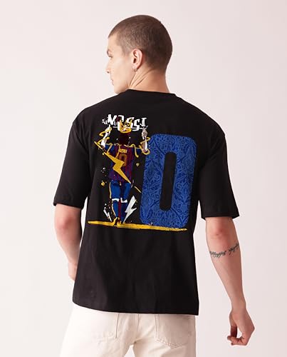 Image of Unisex Cotton Football Graphic Print Oversized Fit T-Shirt