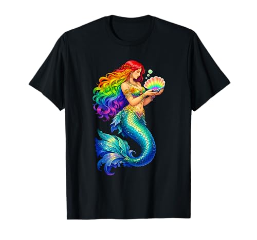 Mermaid Colorful Art Painting Mermaid Costume Women Girl T-Shirt