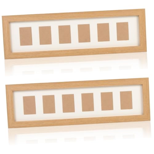 ibasenice 2pcs First Year Picture Frame Wooden Photo Display Home Decor Baby Memory