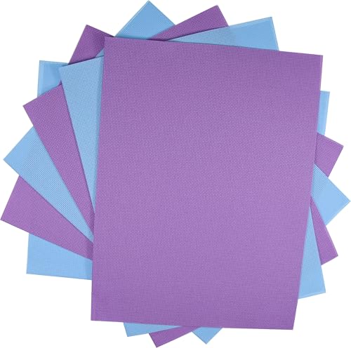 Image of KCS 4 /6 pc of 12 inch x 18 inch 30cmx45cm 16CT Counted Cotton Aida Cloth Cross Stitch Fabric (Lavender+Light Blue, 6 pc)