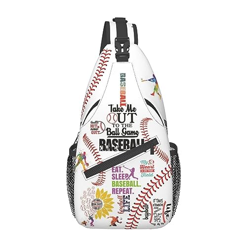 Image of Baseball Sling Backpack - Crossbody Shoulder Bag for Men & Women