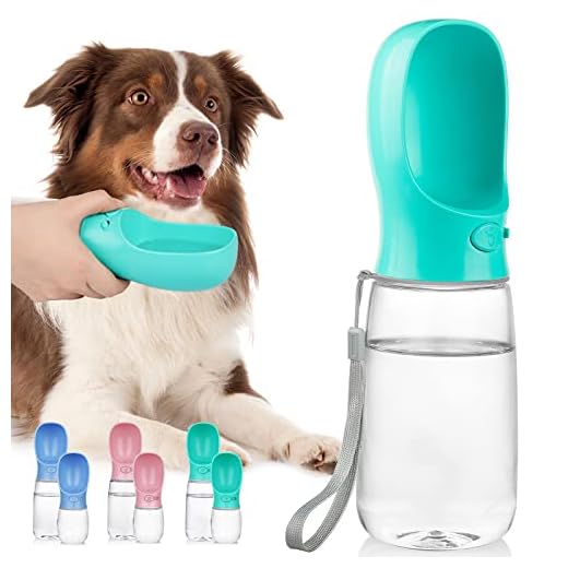 Yicostar Dog Water Bottle, Leak Proof Portable Dog Water Bottle for Walking Dog Water Dispenser with Drinking Feeder for Pets Outdoor, Travel, Hiking Food Grade Plastic(19oz, Blue)