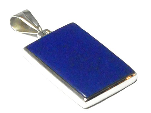 Pendentif lapis lazuli argent 925 grand collier pierre bleue