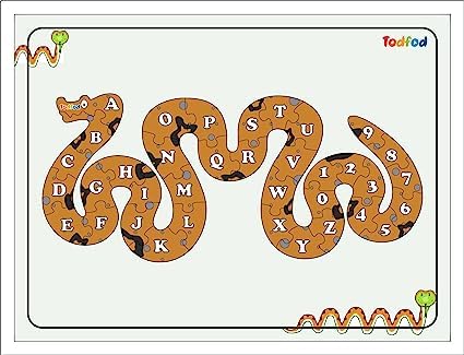 TodFod Shaped Wooden Jigsaw Puzzle Toy for Kids & Children, Vehicle Snake English Consonants Or Alphabet & Learning - Multicolour 36 pcs. (Animal Snake English) (B0CBMC5WMZ) Amazon Price History, Amazon Price Tracker