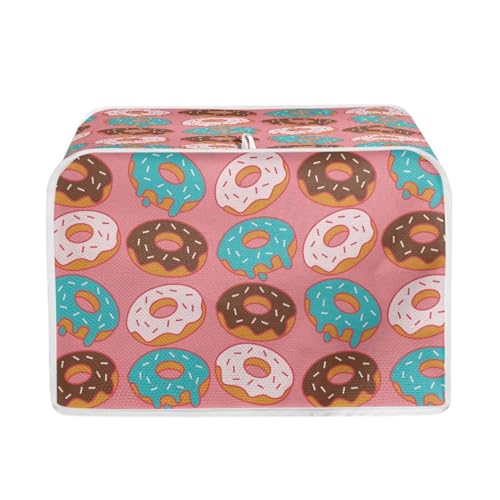 JSLXYYBQ Cute Doughnut Toaster Covers 2 Slice Wide Slot Dustproof Fingerprint Protectors and Greasy Protection Anti-sputtering Machine Washable Women Gift,Pink