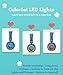 iClever BTH03 Kids Bluetooth Headphones, Colorful LED Lights, 35H Playtime, Bluetooth 5.4, Type C Fast Charging, Safe Volume, Stereo Sound Mic, On Ear Kids Wireless Headphones for iPad Airplane, Blue