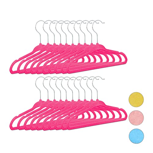 Perchas Terciopelo Rosa Niña Marca Relaxdays