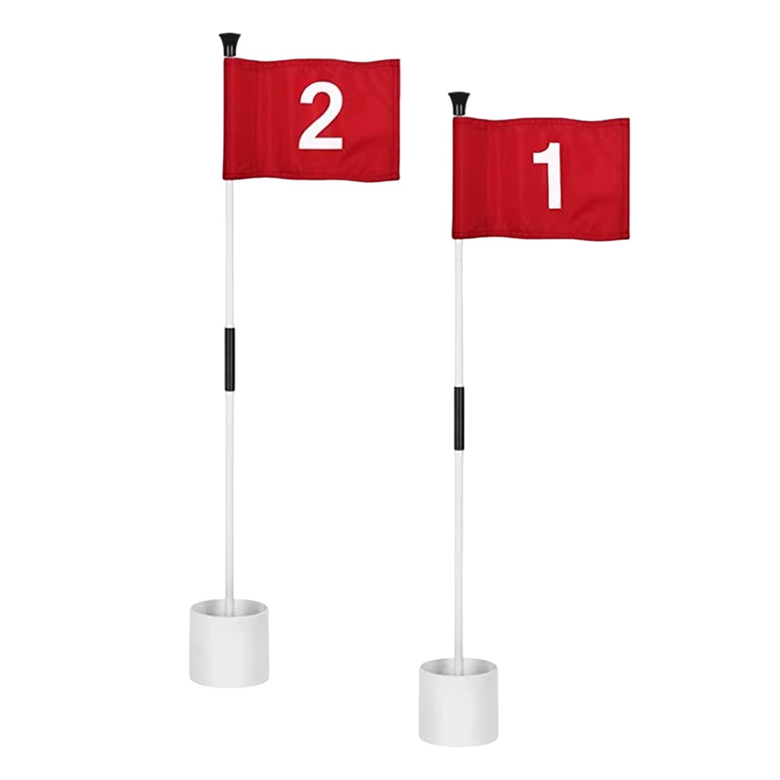 Juego de Banderas de Golf con Hoyos, Taza, Bandera Y Mástil para Putting Green, Regalos, Equipo para Asta de Bandera de Golf para Oficina, Jardín, CAM, 2 Juegos