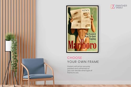 Impresión artística de Marlboro y póster retro de modelo en bikini para decoración de hogar 2