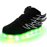  Sily Life Unisex Enfants Garçon Fille LED Lumineuse avec des Ailes Chaussures Securité Mode 7 Couleurs Clignotants USB Rechargeable Mutilsport Shoes Décontractée Sneaker