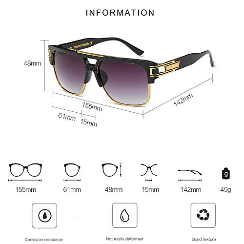 Image of Allt Square Aviator Large Fashion Sunglasses For Men Women Goggle Alloy Frame Glasses