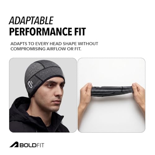 Image of Boldfit Skull Cap Helmet Liner for Men & Women, Breathable Sweat Wicking Mesh Head Cap with Glasses Holes for Bike Riding, Cycling, Running, Gym & Outdoor Sports, Under Helmet Cooling Cap Black