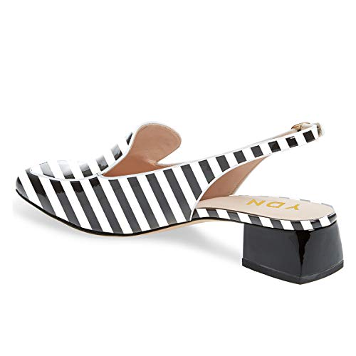 Image of YDN Women Closed Square Toe Block Low Heels Slingback Formal Loafer Dressy Shoes Office Lady Pump Size 4-15 US