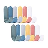 Bunte Selbstklebende Haken Aus Kunststoff – Diese Haken können verschiedene Accessoires wie Mäntel, Schlüssel, Handtücher, Taschen usw. befestigen.