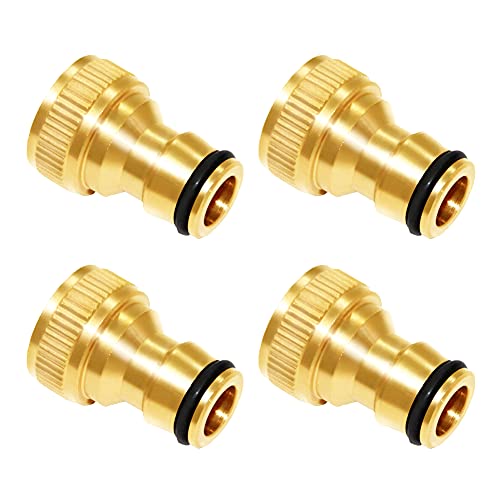 Joywayus 4Pcs G 1/2" Female Brass Water Hose Pipe Faucet Nozzle Quick Connect Adapter