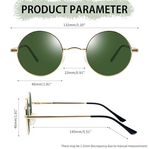 Image of Joopin Small Round Sunglasses Hippie Circle Sun Glasses UV400 Protection