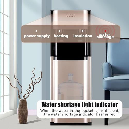Freestanding Mains Fed Floor Standing Water Dispenser Unit, Bottom Loading Hot & Cold Water Cooler for Home, Office, and Commercial Use, Gold - Image 4