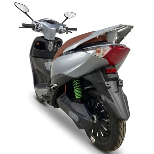 Image of AMO Feisty E1 Electric Scooter, Low Speed, Non-RTO, 60-70 Km Range, Lithium-ion Battery, with Portable Charger (Grey)