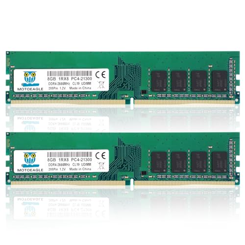 Image of 16GB (2x8GB) KIT DDR4 2666MHz PC4-21300 Non-ECC Unbuffered 1.2V CL19 1Rx8 288 Pin UDIMM Desktop PC Memory RAM