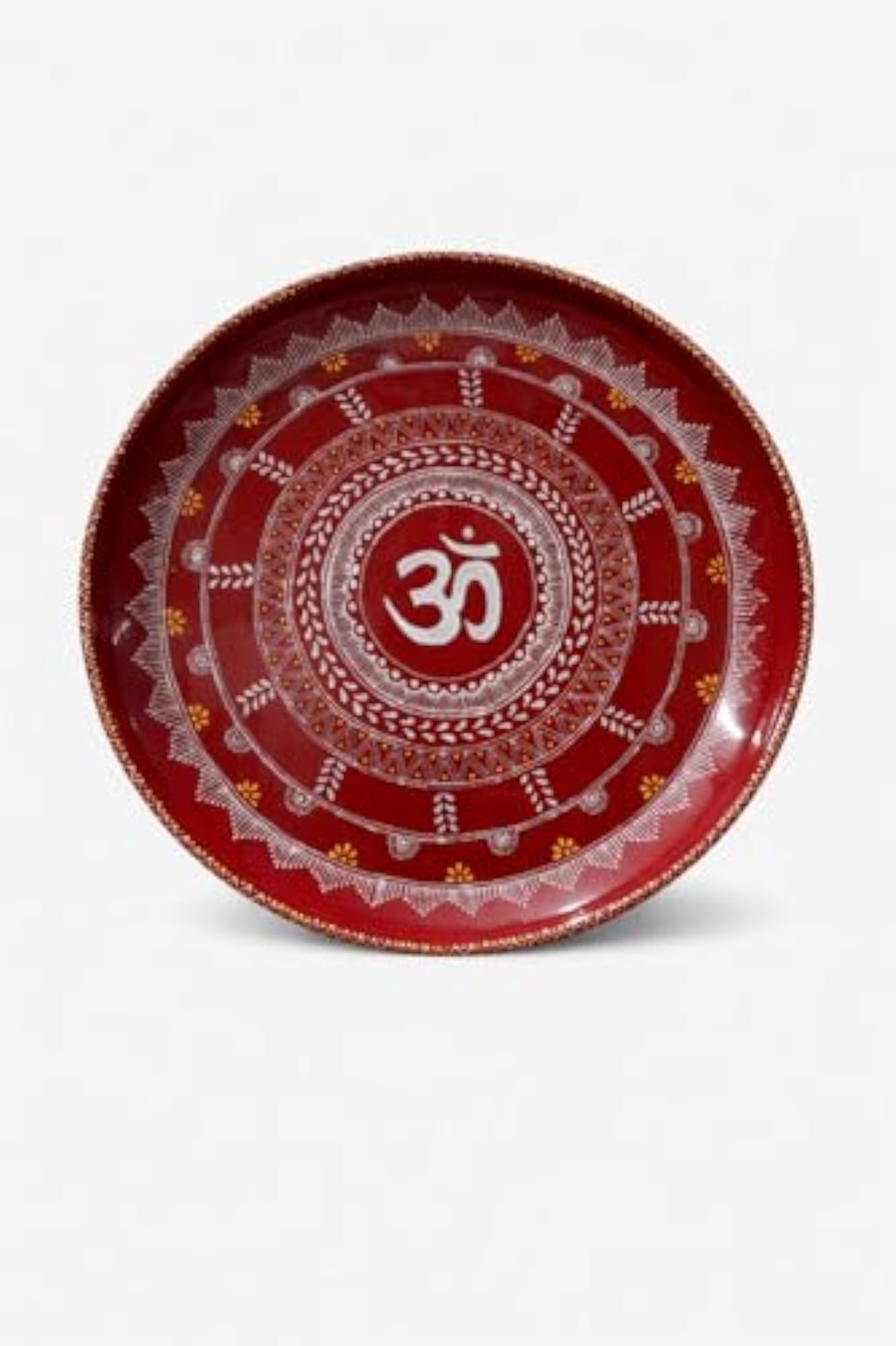 Handmade Red Om Decorative Pooja Thali