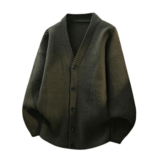 Suéter de punto cárdigan con cuello en V para otoño una prenda básica versátil