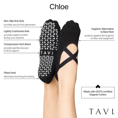TAVI NOIR Chloe Fashion Criss-Cross Grip Socks for Barre, Pilates and Yoga3