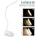 Vekkia Rechargeable Reading Lamp, 14 LED Clip on Lamp for Bed Headboard, Eye-Caring 3 Brightness Book Light for Desk, Touch Control, Perfect for Bookworms & Kids (White)