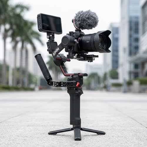 Image of ZORBES Gimbal Sling Handgrip Side Handle Grip Compatible with RS5 RS4 RS4 Pro RS3 RS3 Pro RS2 RSC2, Adjustable & Foldable Extension Handle Grip with Cold Shoe Mounts for Gimbal Filming