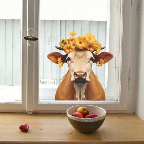 Vinilo decorativo Achang vaca con corona amarillo miniatura 6