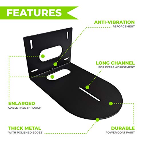 Universal Wall Camera Mount for PTZOptics HuddleCamHD Bracket | HuddleCamHD Cameras, PTZ Optics Camera, Compatible with Sony Panasonic & More | Small Based (Black) - Thumbnail 2