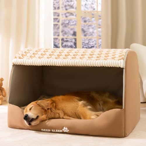 Extra Large Orthopedic Dog Bed - Calming Cave Tent for Small, Medium, Large Dogs, Anti-Anxiety Washable Cushion, Cozy Roofed Pet House, Jumbo Sofa Design