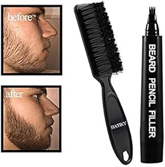 HATIKY Beard Pencil Filler for Men- Water Proof& Sweat Proof, Long Lasting -Beard Pen with a Micro-Fork Tip Applicator Creates Natural Looking Beard, Moustache & Eyebrows