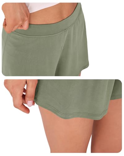 Image of ODODOS 2-Pack Ultra-Soft Modal Lounge Shorts for Women - Lightweight & Breathable Sleepwear, 3 inch Inseam