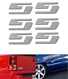 3pcs SS Emblems Badges Nameplates 3D Logo Replacement for Chevy Silverado Sierra 7' x 1.6' Big (Chrome)