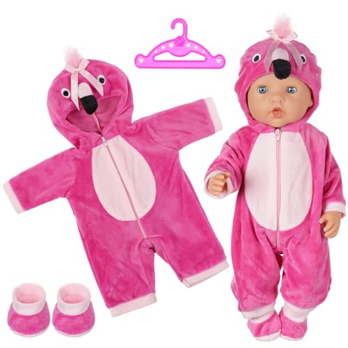 Aolso Ropa para Muñecas Bebé，Ropa para Muñecos Bebé de 35cm 45cm，Conjunto de Ropa de Muñeca,Juego de Disfraz de Muñeca para Niños y Niñas,Accesorios para Muñeca(no muñecas) Flamenco