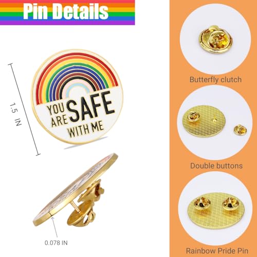 YOU ARE SAFE WITH ME Pins, Enamel Lapel LGBTQ Safe Pin Rainbow Ally Pride Pins Doctor Nurse Medical Students Brooch Pin for Hat Shirt Backpack Decoration Accessories Gift Bulk2