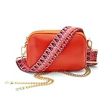 [Mehrzweck-Riemen] – Koordinieren Sie Ihre Cross-Over-Body-Taschen für Frauen mit jedem Outfit. Unsere leichte Umhängetasche wird mit einem verstellbaren Riemen und einer Kette geliefert, so dass Sie sie auf drei verschiedene Arten und für jeden Anlass tragen können - über den Körper, über der Schulter oder mit Handgelenkband