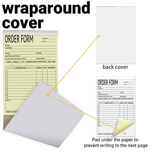 Suituts 6 Pack Sales Order Books Work Order Form Pads, 2 Part Carbonless, 5.5 X 8.5 Inch Invoice Receipt Book For Small Business(50 Sets Per Book) #TOP2
